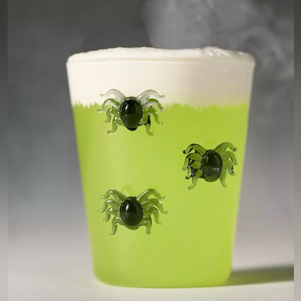 NEW Anthropologie 3D Halloween Icon Juice Glass, Spider